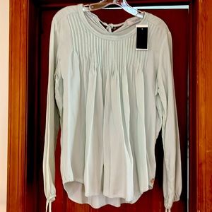 Scotch & Soda Pale Aqua Pleated Blouse M (size 2-Medium)